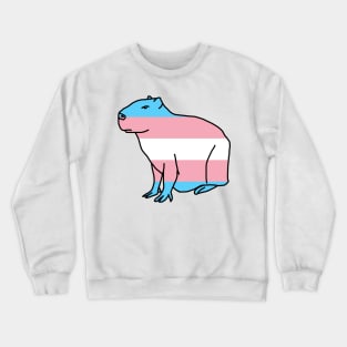 Transgender Pride Flag Capybara Crewneck Sweatshirt